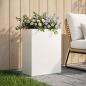 Preview: ARDEBO.de - Garten-Pflanzgefäß Weiß 40 x 20 x 50 cm Kaltgewalzter Stahl
