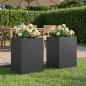 Preview: ARDEBO.de - Garten-Pflanzgefäß 2 stk. Schwarz 40 x 40 x 75 cm