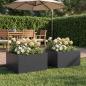 Preview: ARDEBO.de - Garten-Pflanzgefäß 2 stk. Schwarz 60 x 60 x 30 cm