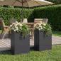 Preview: ARDEBO.de - Garten-Pflanzgefäß 2 stk. Schwarz 40 x 30 x 75 cm