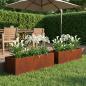 Preview: ARDEBO.de - Garten-Pflanzgefäß 2 stk. Rostoptik 100 x 20 x 20 cm