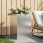 Preview: ARDEBO.de - Garten-Pflanzgefäß Silber 40 x 40 x 75 cm Verzinkter Stahl