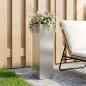 Preview: ARDEBO.de - Garten-Pflanzgefäß Silber 20 x 20 x 75 cm Verzinkter Stahl