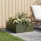 Preview: ARDEBO.de - Garten-Pflanzgefäß Olivgrün 60 x 60 x 20 cm Kaltgewalzter Stahl