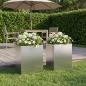 Preview: ARDEBO.de - Garten-Pflanzgefäß 2 stk. Silber 40 x 30 x 40 cm Edelstahl