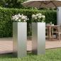 Preview: ARDEBO.de - Garten-Pflanzgefäß 2 stk. Silber 20 x 20 x 75 cm