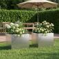 Preview: ARDEBO.de - Garten-Pflanzgefäß 2 stk. Silber 40 x 30 x 30 cm Edelstahl