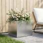 Preview: ARDEBO.de - Garten-Pflanzgefäß Silber 40 x 30 x 30 cm Edelstahl