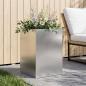 Preview: ARDEBO.de - Garten-Pflanzgefäß Silber 50 x 50 x 75 cm Edelstahl