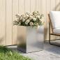 Preview: ARDEBO.de - Garten-Pflanzgefäß Silber 40 x 30 x 40 cm Edelstahl