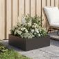 Preview: ARDEBO.de - Garten-Pflanzgefäß Schwarz 60 x 60 x 20 cm Kaltgewalzter Stahl