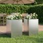 Preview: ARDEBO.de - Garten-Pflanzgefäß 2 stk. Silber 50 x 50 x 75 cm