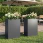 Preview: ARDEBO.de - Garten-Pflanzgefäß 2 stk. Anthrazit 50 x 40 x 75 cm