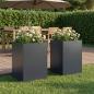 Preview: ARDEBO.de - Garten-Pflanzgefäß 2 stk. Anthrazit 40 x 40 x 75 cm