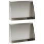 Preview: Stützmauer 2 stk. 60 x 12 x 40 cm Edelstahl Silber