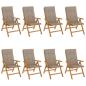 Preview: Klappst?hle Verstellbar mit Auflagen 8 Stk. Massivholz Teak