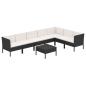 Preview: 8-tlg. Garten-Lounge-Set mit Auflagen Poly Rattan Schwarz