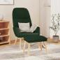 Preview: ARDEBO.de - Relaxsessel mit Hocker Dunkelgrün Stoff