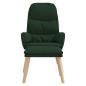 Preview: Relaxsessel mit Hocker Dunkelgrün Stoff