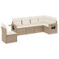 Preview: 6-tlg. Garten-Sofagarnitur mit Kissen Beige Poly Rattan