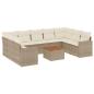Preview: 10-tlg. Garten-Sofagarnitur mit Kissen Beige Poly Rattan