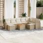 Preview: ARDEBO.de - 10-tlg. Garten-Sofagarnitur mit Kissen Beige Poly Rattan