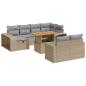Preview: 11-tlg. Garten-Sofagarnitur mit Kissen Beige Poly Rattan