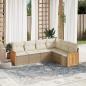 Preview: ARDEBO.de - 6-tlg. Garten-Sofagarnitur mit Kissen Beige Poly Rattan