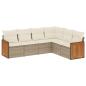 Preview: 6-tlg. Garten-Sofagarnitur mit Kissen Beige Poly Rattan