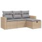 Preview: 4-tlg. Garten-Sofagarnitur mit Kissen Beigemischung Poly Rattan