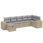 Preview: 7-tlg. Garten-Sofagarnitur mit Kissen Beige Poly Rattan