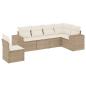 Preview: 6-tlg. Garten-Sofagarnitur mit Kissen Beige Poly Rattan