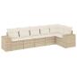 Preview: 6-tlg. Garten-Sofagarnitur mit Kissen Beige Poly Rattan