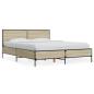 Preview: Bettgestell Sonoma-Eiche 135x190 cm Holzwerkstoff und Metall