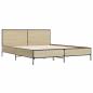 Preview: Bettgestell Sonoma-Eiche 135x190 cm Holzwerkstoff und Metall
