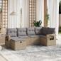 Preview: ARDEBO.de - 6-tlg. Garten-Sofagarnitur mit Kissen Beige Poly Rattan