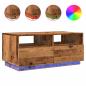 Preview: Couchtisch mit LED-Leuchten Altholz-Optik 90x49x40 cm
