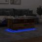 Preview: Couchtisch mit LED-Leuchten Altholz-Optik 90x49x40 cm