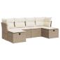 Preview: 6-tlg. Garten-Sofagarnitur mit Kissen Beige Poly Rattan