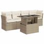 Preview: 5-tlg. Garten-Sofagarnitur mit Kissen Beige Poly Rattan