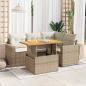 Preview: ARDEBO.de - 5-tlg. Garten-Sofagarnitur mit Kissen Beige Poly Rattan