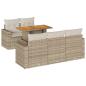 Preview: 6-tlg. Garten-Sofagarnitur mit Kissen Beige Poly Rattan