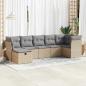 Preview: ARDEBO.de - 7-tlg. Garten-Sofagarnitur mit Kissen Beige Poly Rattan