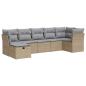 Preview: 7-tlg. Garten-Sofagarnitur mit Kissen Beige Poly Rattan