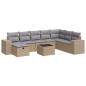 Preview: 9-tlg. Garten-Sofagarnitur mit Kissen Beige Poly Rattan