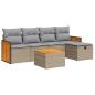 Preview: 6-tlg. Garten-Sofagarnitur mit Kissen Beige Poly Rattan