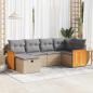 Preview: ARDEBO.de - 6-tlg. Garten-Sofagarnitur mit Kissen Beige Poly Rattan