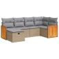 Preview: 6-tlg. Garten-Sofagarnitur mit Kissen Beige Poly Rattan