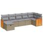 Preview: 7-tlg. Garten-Sofagarnitur mit Kissen Beige Poly Rattan