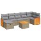 Preview: 8-tlg. Garten-Sofagarnitur mit Kissen Beige Poly Rattan
